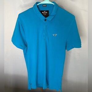 Hollister Men's Vibrant Blue Polo